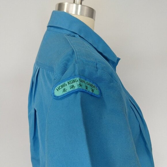 Vintage Hong Kong Girl Guides Uniform Dress Size M Blue 1970's Schoolgirl Scouts - Picture 8 of 12